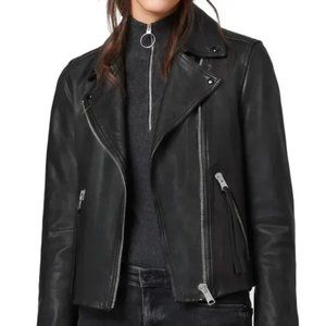 NWOT AllSaints Balfern Leather Biker Jacket SZ 8